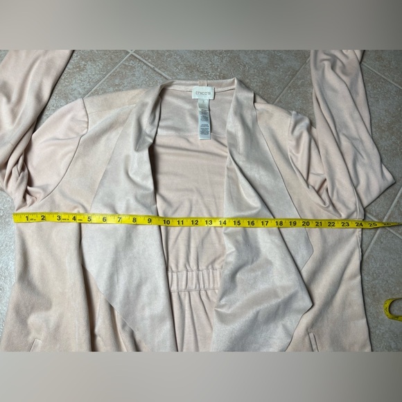 Chico’s Faux Suede Peach Double-Face Duster Cardigan Size XL - Picture 9 of 12